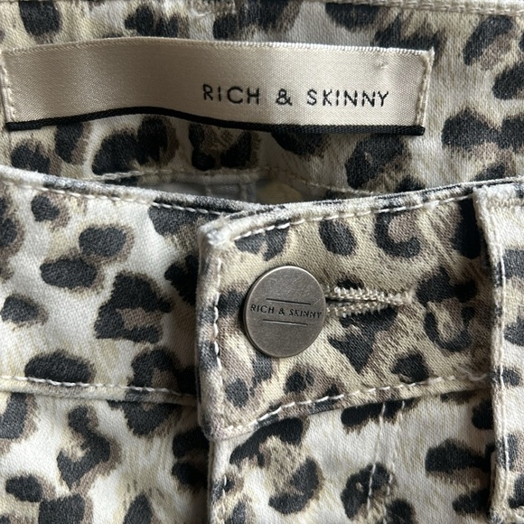 Rich & Skinny Leopard Animal Print Skinny Jeans Mid Rise Size 27 - Picture 5 of 16